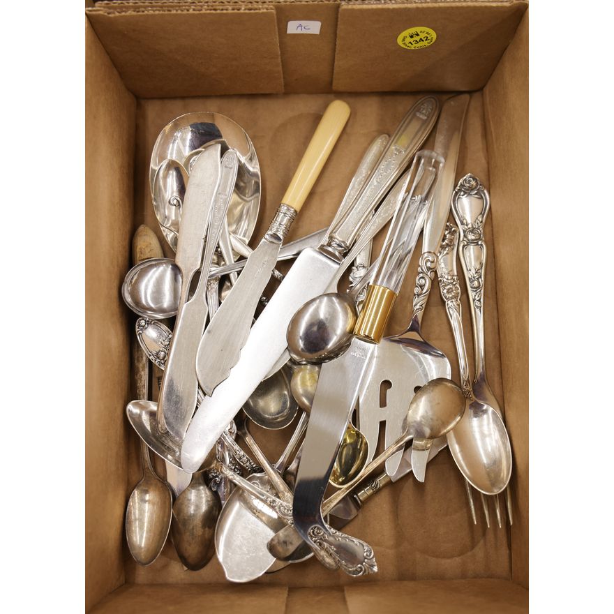 Box Misc. Silverplate Flatware