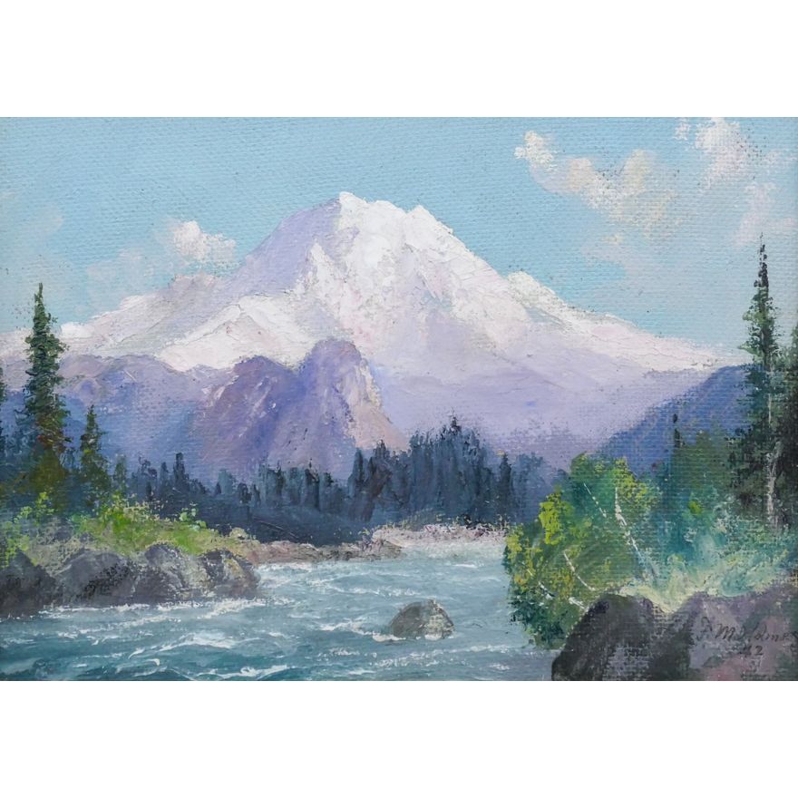 F. Mason Holmes ''Mount Rainier'' 1942 Oil