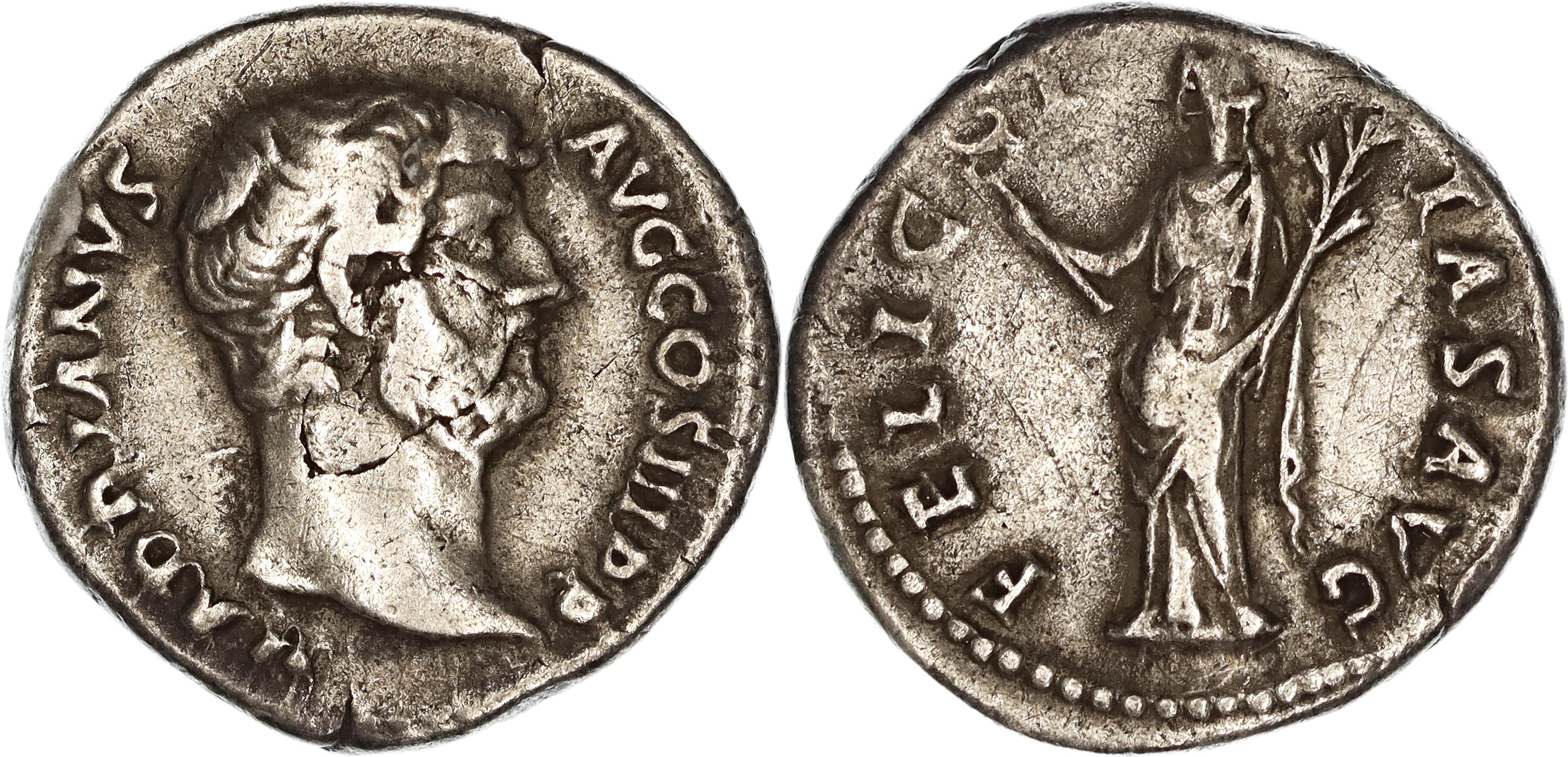 Roman Empire, Hadrian, Silver Denarius, 134-138 AD, gF-nVF