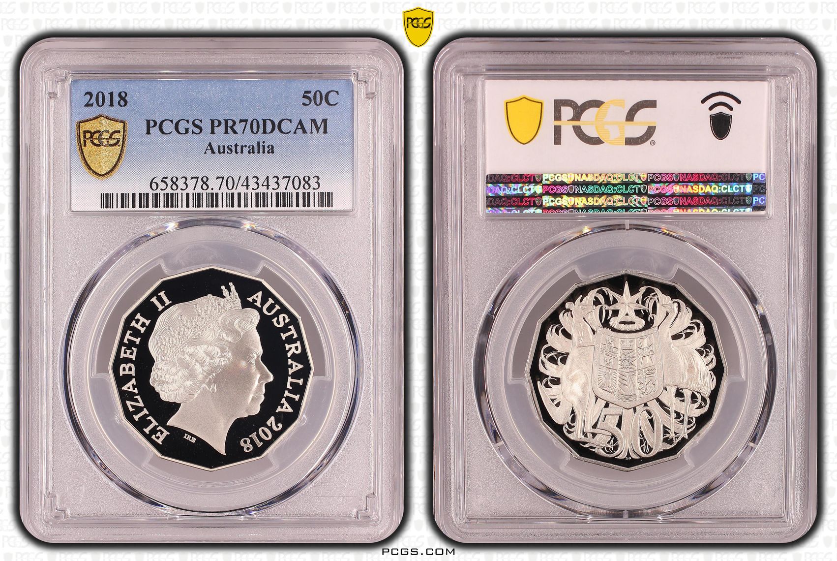 Fifty Cent, 2018, PCGS PR70DCAM