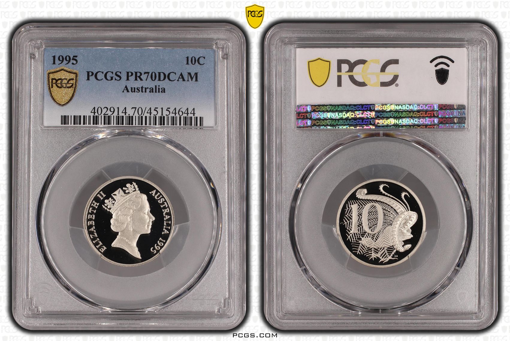1995 Australia Ten Cent, 10c PCGS - PR70DCAM POP 29/0 -644