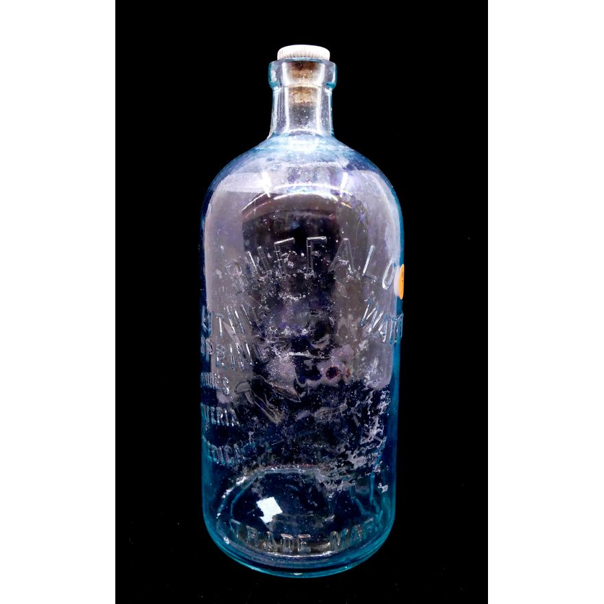 Antique Lithia Springs Buffalo Water Glass Bottle- 11''