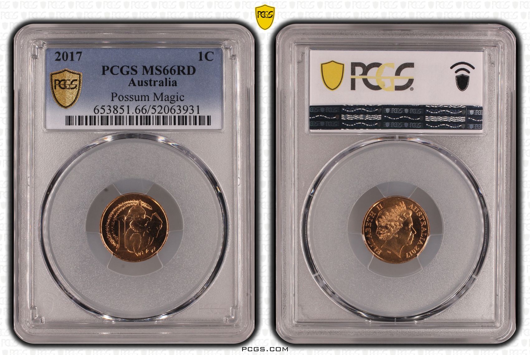 Elizabeth II, Possum Magic, One Cent, 2017, PCGS MS66RD