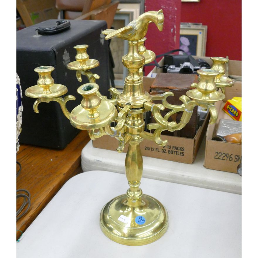 Antique Dutch Brass Candelabra 17''