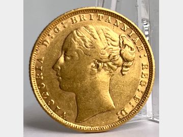 1871 VICTORIA YOUNG HEAD LONDON MINT GEORGE & DRAGON GOLD SOVEREIGN