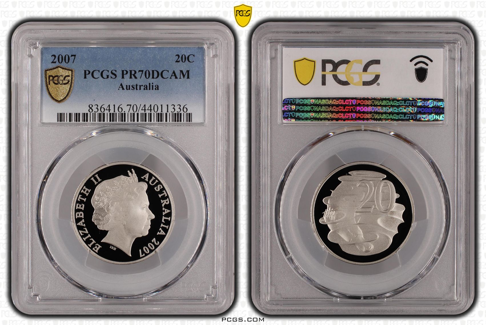 2007 Australia Twenty Cent, 20c PCGS - PR70DCAM POP 27/0 -336