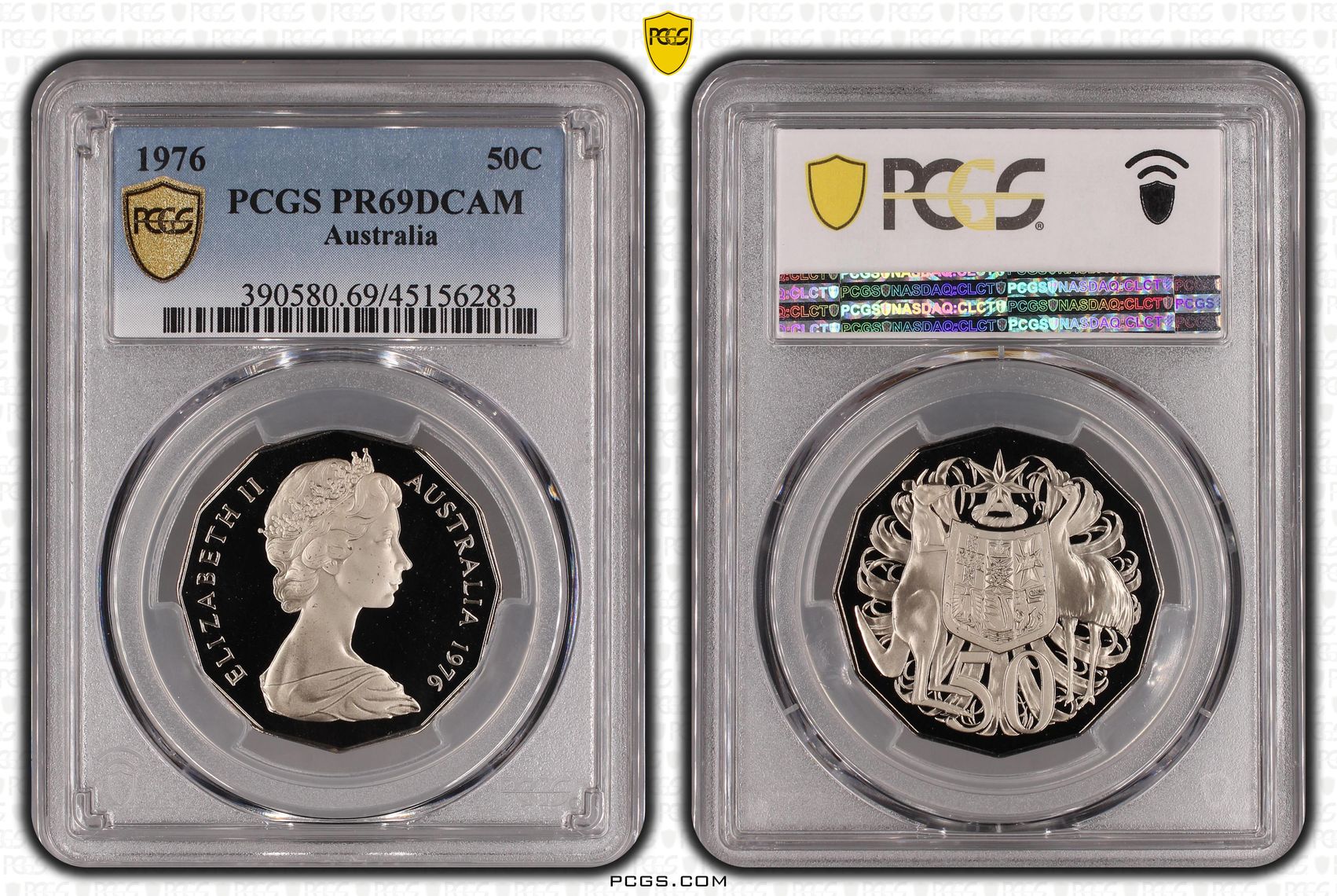 1976 Australian Fifty Cent, 50c Proof PCGS - PR69DCAM -283