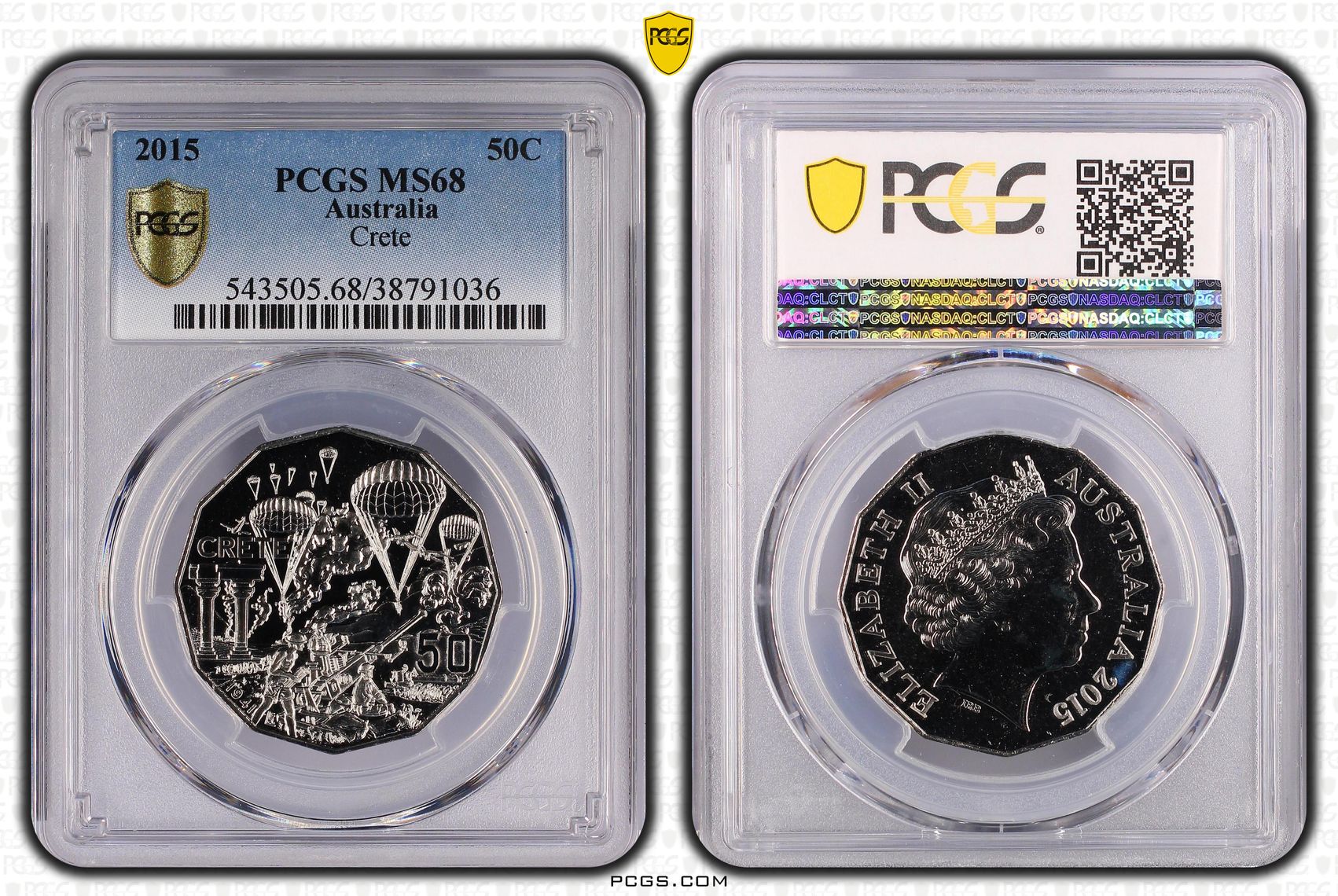 2015 Australia Fifty Cent, 50c Crete PCGS - MS68 -036
