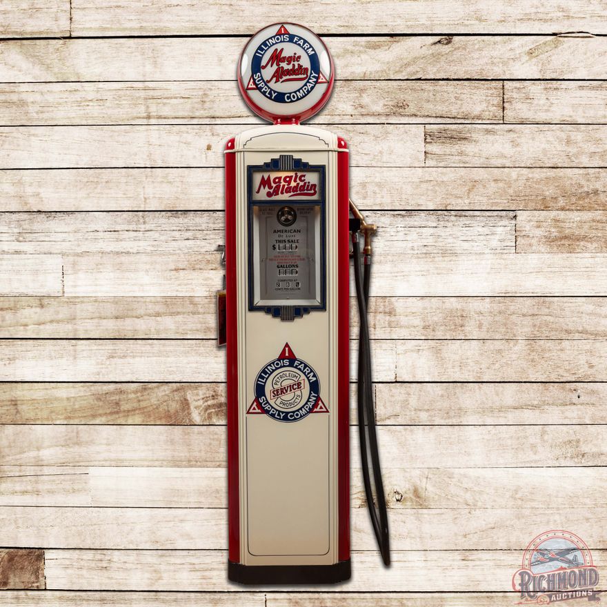 Rare American Deluxe Model #710 Computing Gas Pump Restored Illinois Farm Supply
