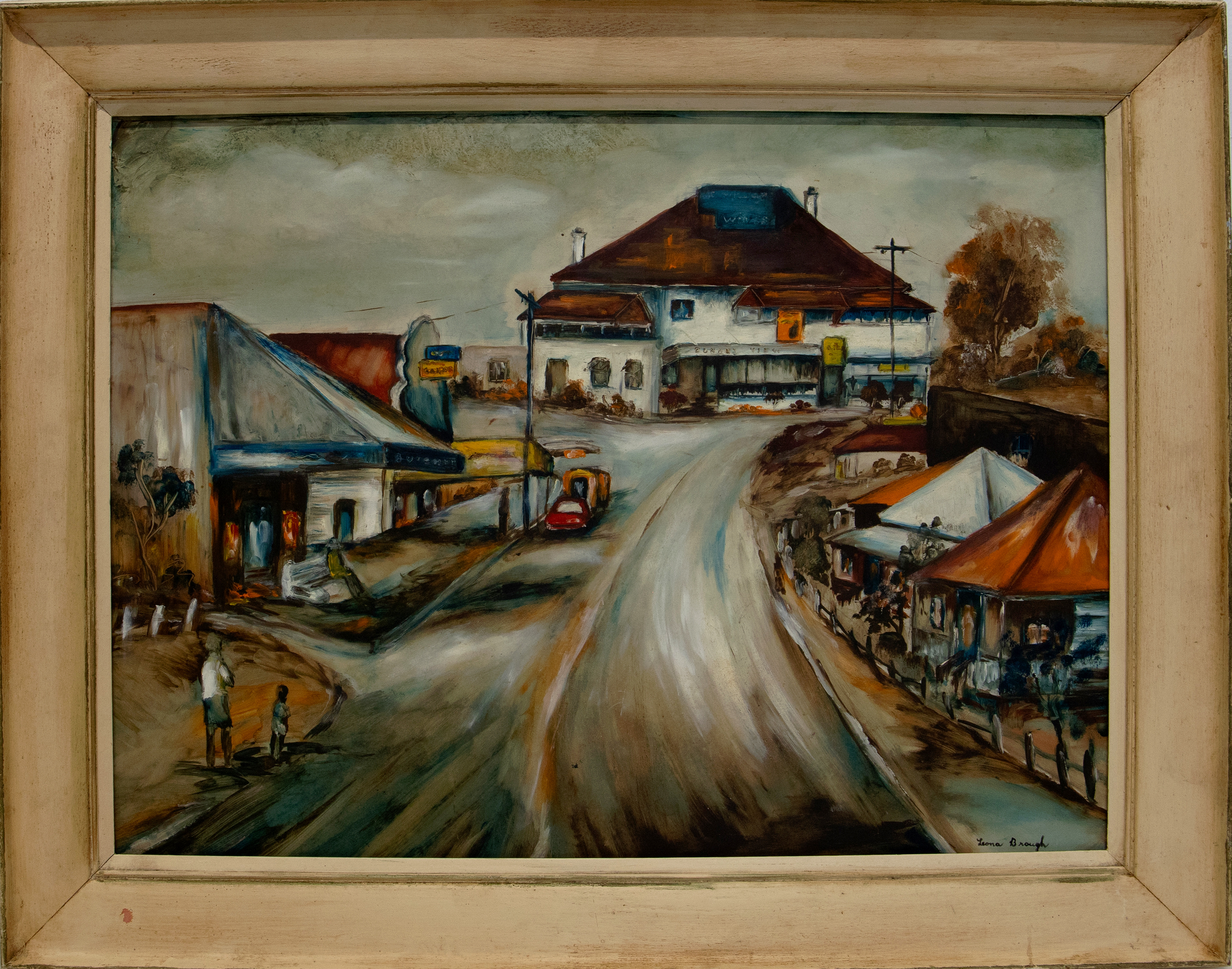 95 · Leona Brough (b. 1930s), 'Street Scene - Bald Hills',