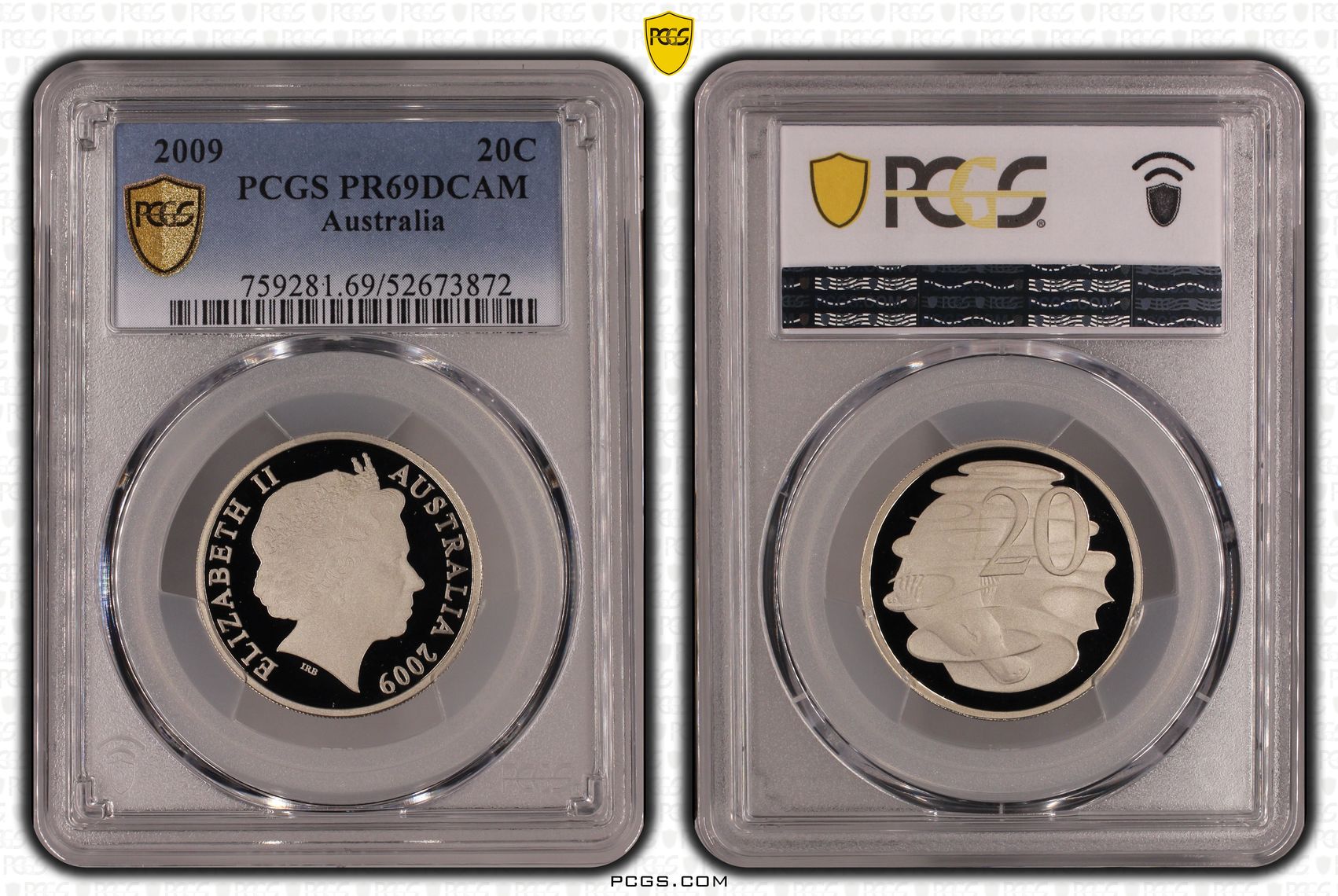 Twenty Cent, 2009, PCGS PR69DCAM