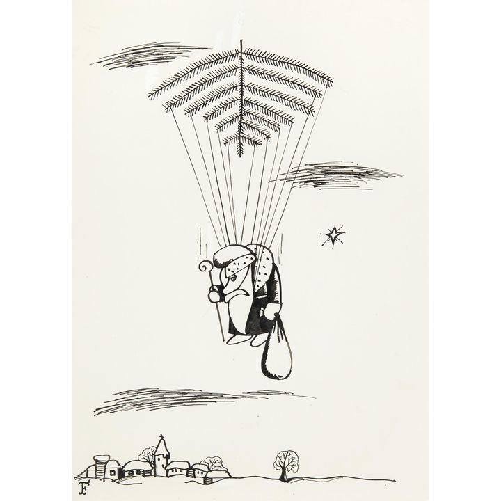 Jerzy Flisak | Mikołaj, ilustracja do Szpilek