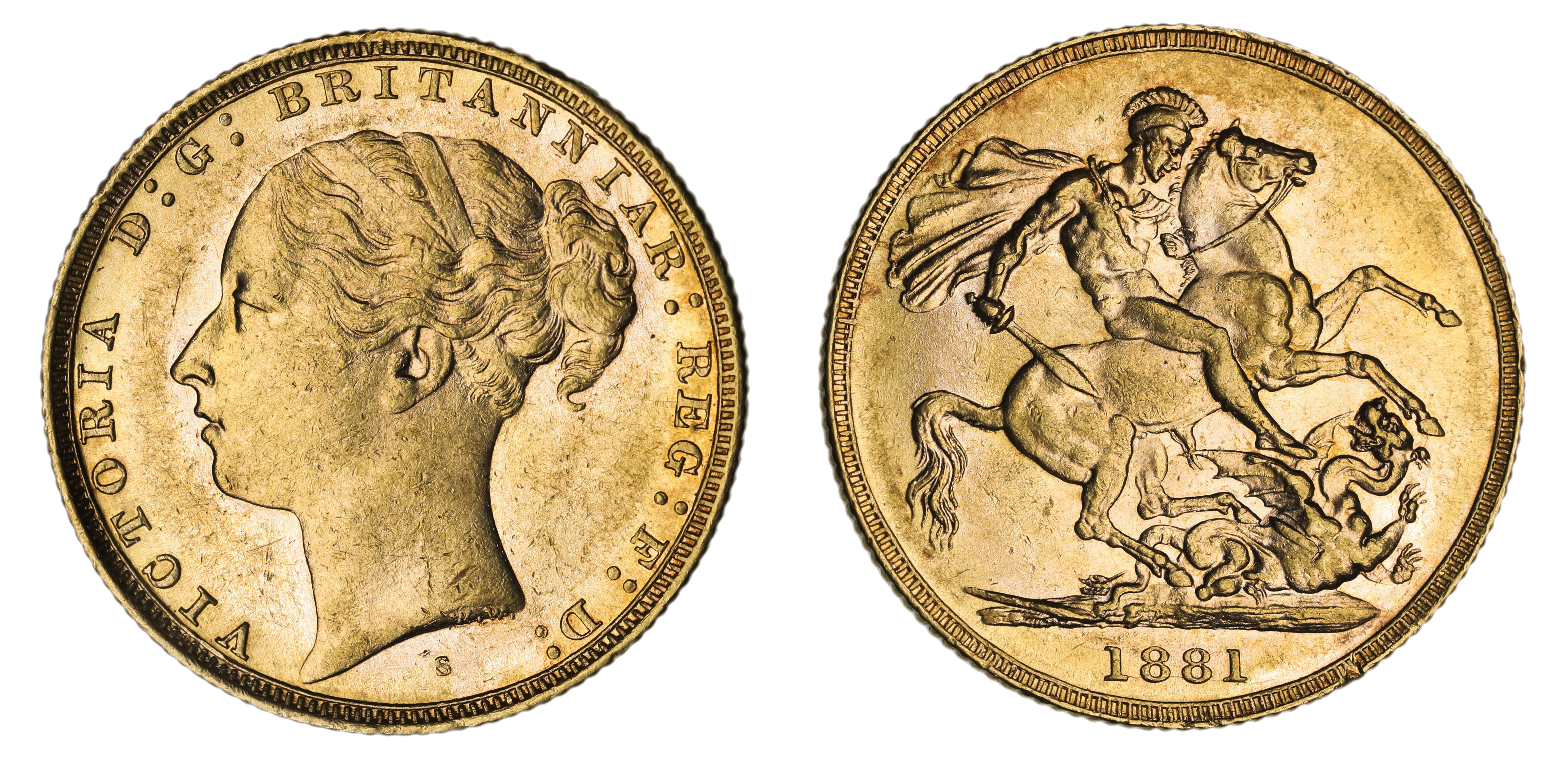 Victoria, St. George Reverse - Sydney Mint - Young, Sovereign, 1881, gEF