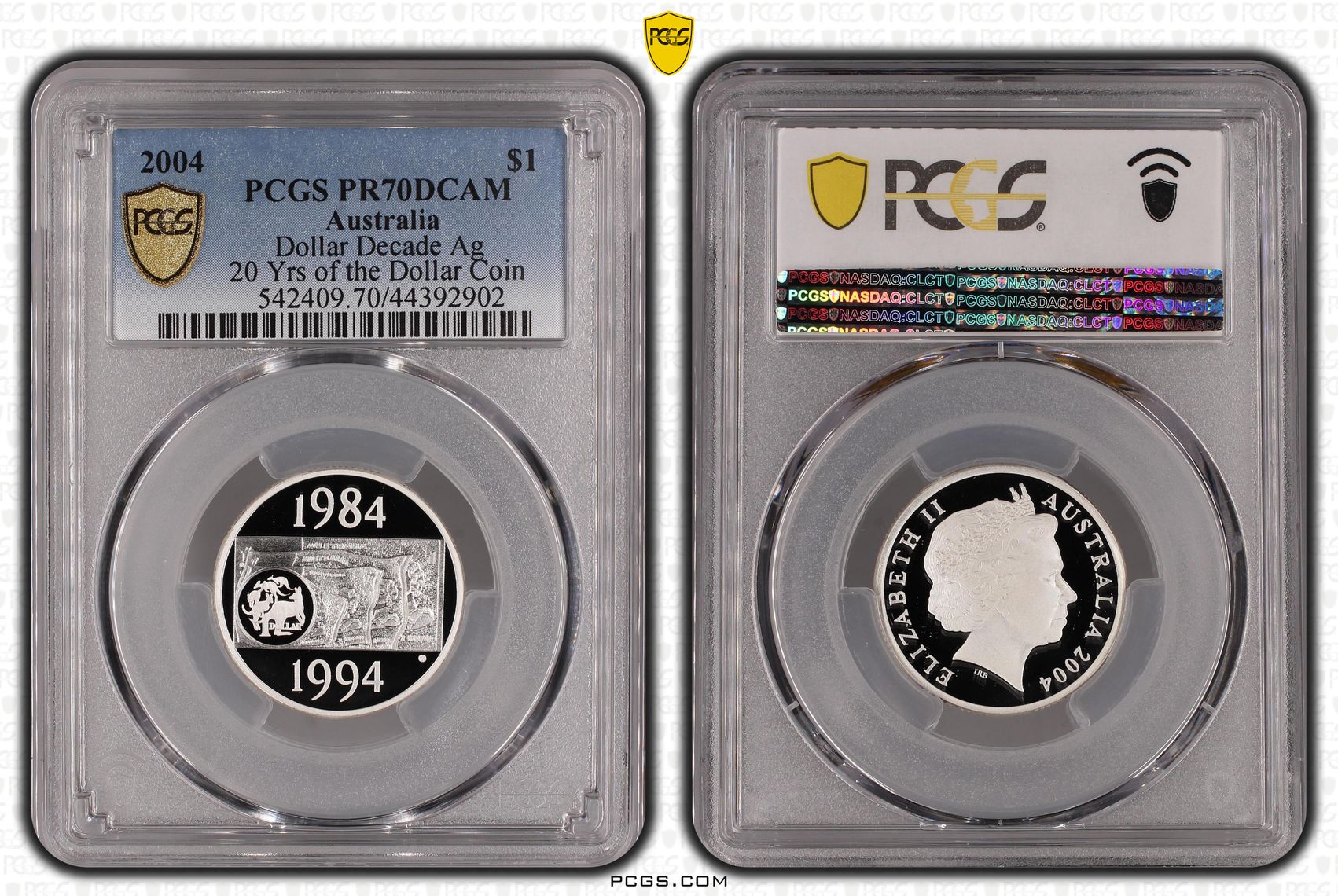 2004 Australia One Dollar, $1 Silver Proof Dollar Decade PCGS - PR70DCAM POP 19/0 -902