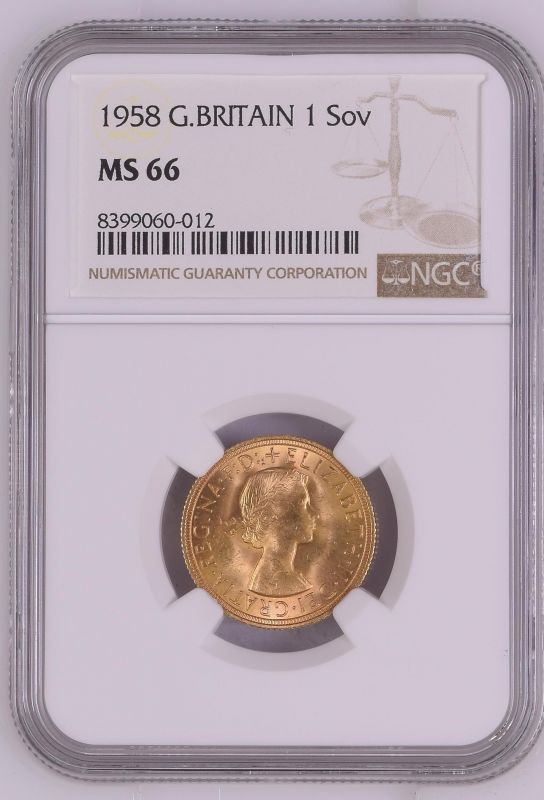 1976 G.BRITAIN 1 Sov AU 58 NGC認定