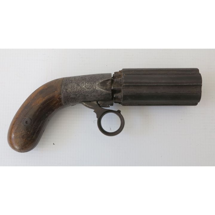 19TH CENTURY RING TRIGGER PEPPERBOX SIX-BARREL PISTOL
