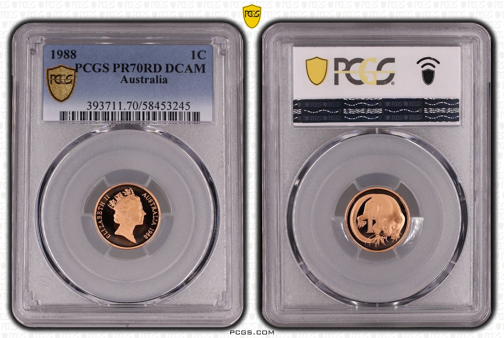 One Cent, 1988, Pcgs Pr70dcam