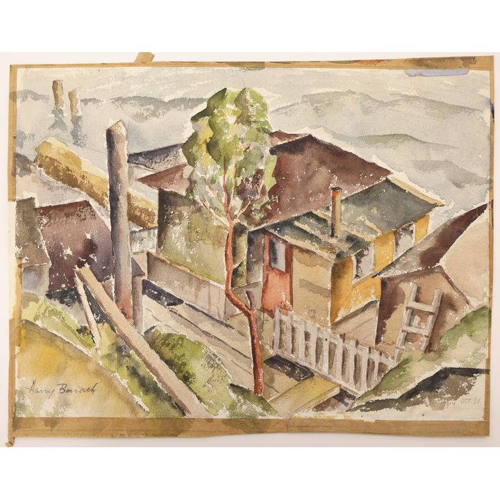 Harry Bonath ''Houses, Lake Union'' 1930's Watercolor on Paper 12''x16''
