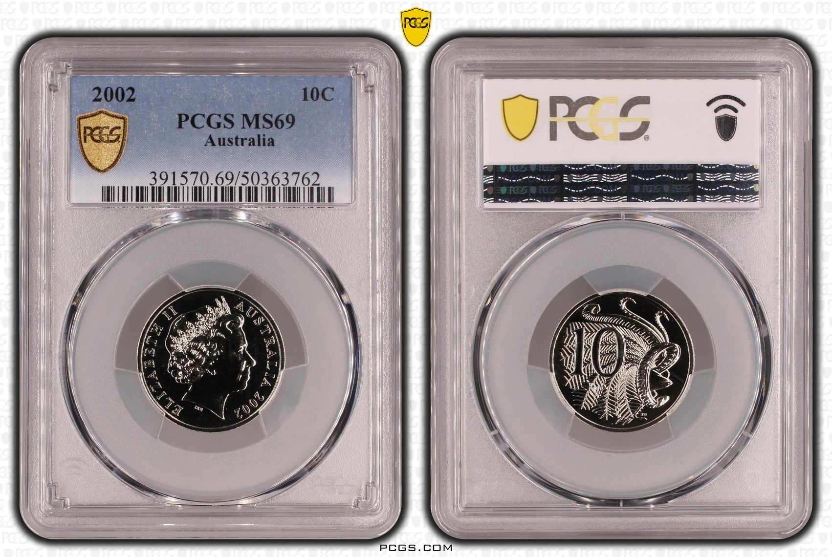 Ten Cent, 2002, PCGS MS69