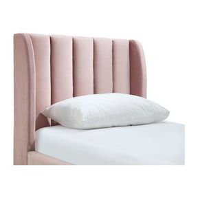 MaI Lifestyle Gongomela Panel Wingback Headboard Blush Velvet Pink Double |