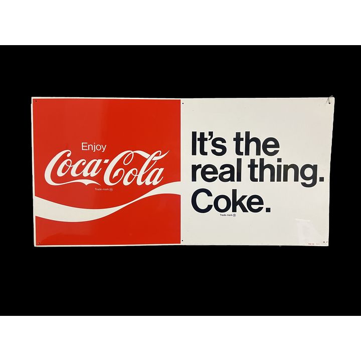 Coca Cola Coke It's The Real Thing Tin Metal Soda Sign