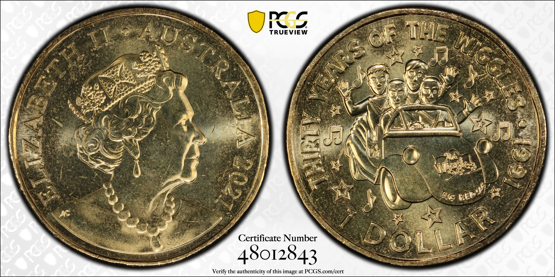 Original Wiggles Band , One Dollar, 2021, PCGS MS67