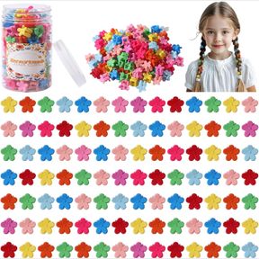 DRNYTUNK 100PCS SMALL HAIR CLIPS MINI FLOWER HAIR CLIPS FOR WOMEN, SMALL CLAW CLIPS FOR THICK THIN HAIR CUTE 90S HAIR ACCESSORIES