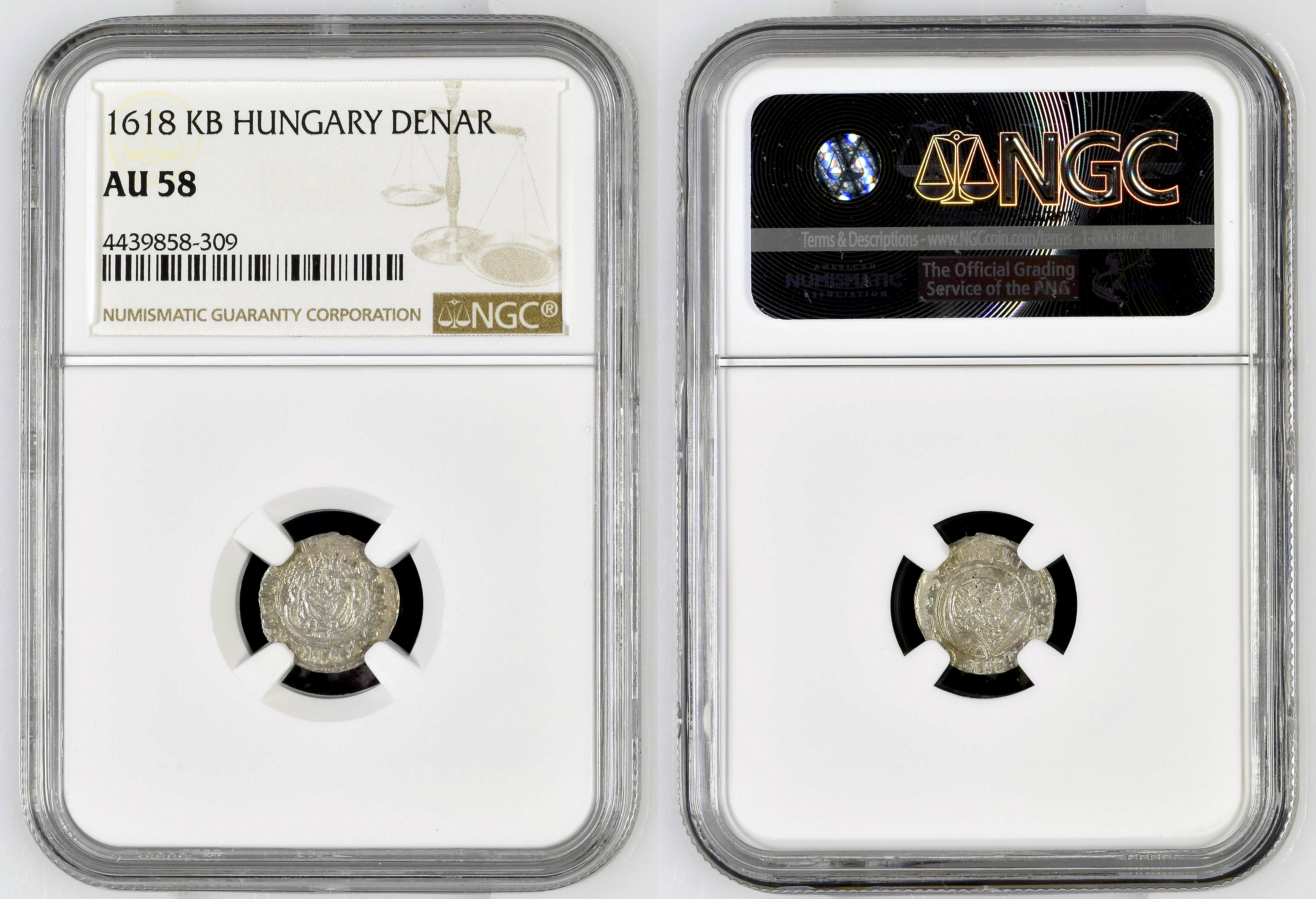 Hungary, Denar, 1618KB, NGC AU 58