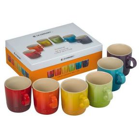 LE CREUSET SET OF 6 RAINBOW MUG SET STONEWARE - 51648/2941