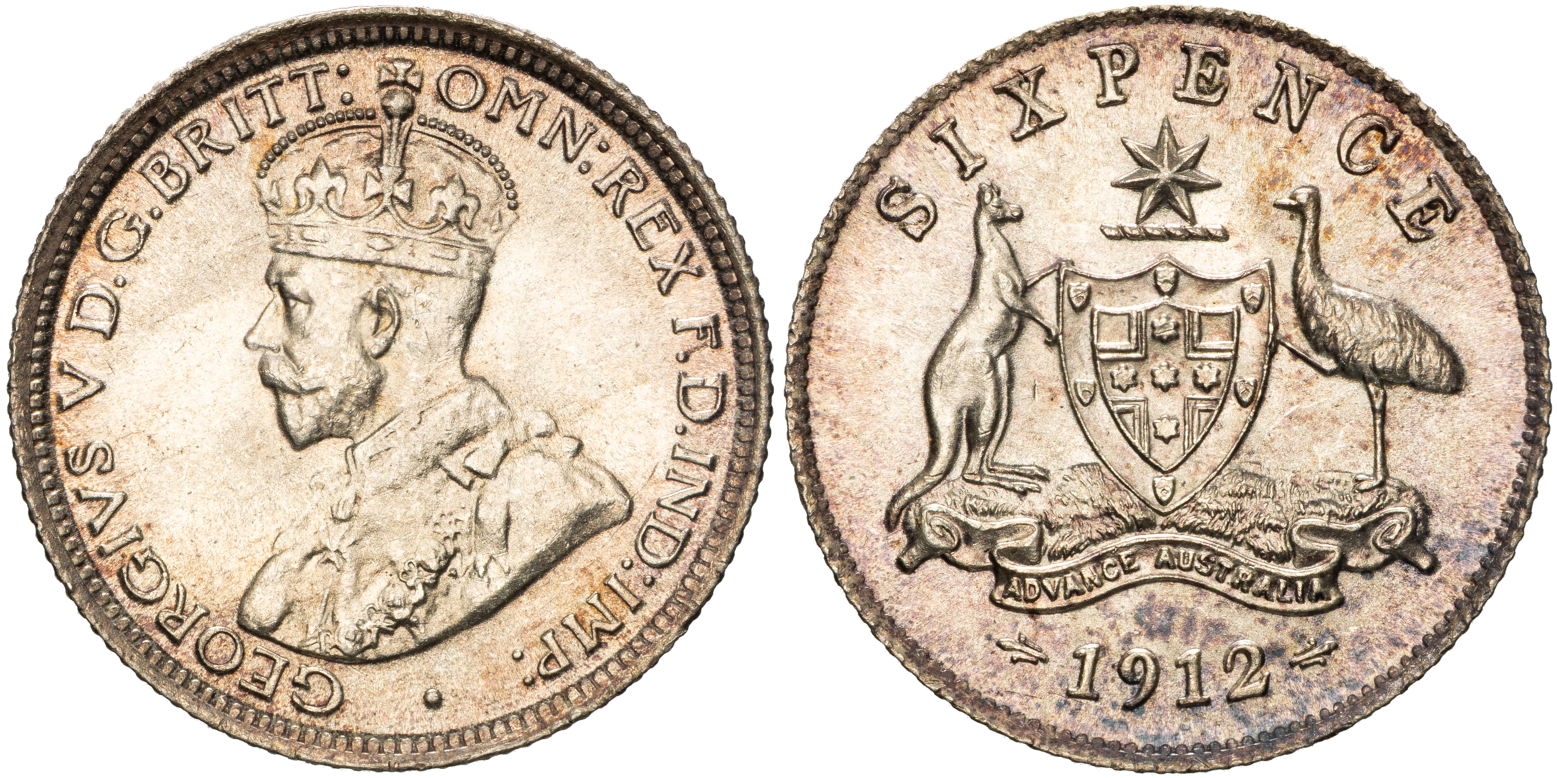 George V, Sixpence, 1912, CHU