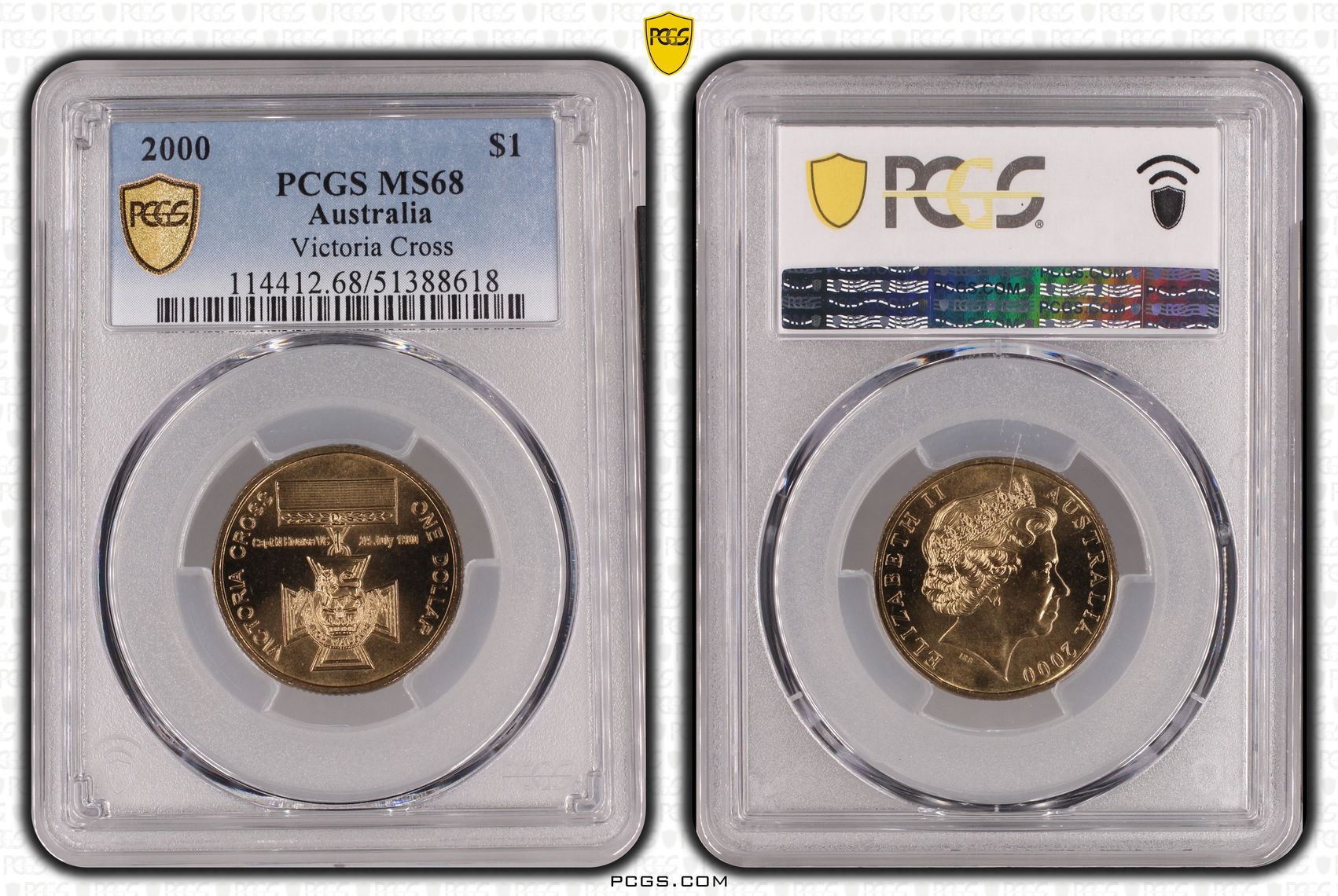 Victoria Cross, One Dollar, 2000, PCGS MS68