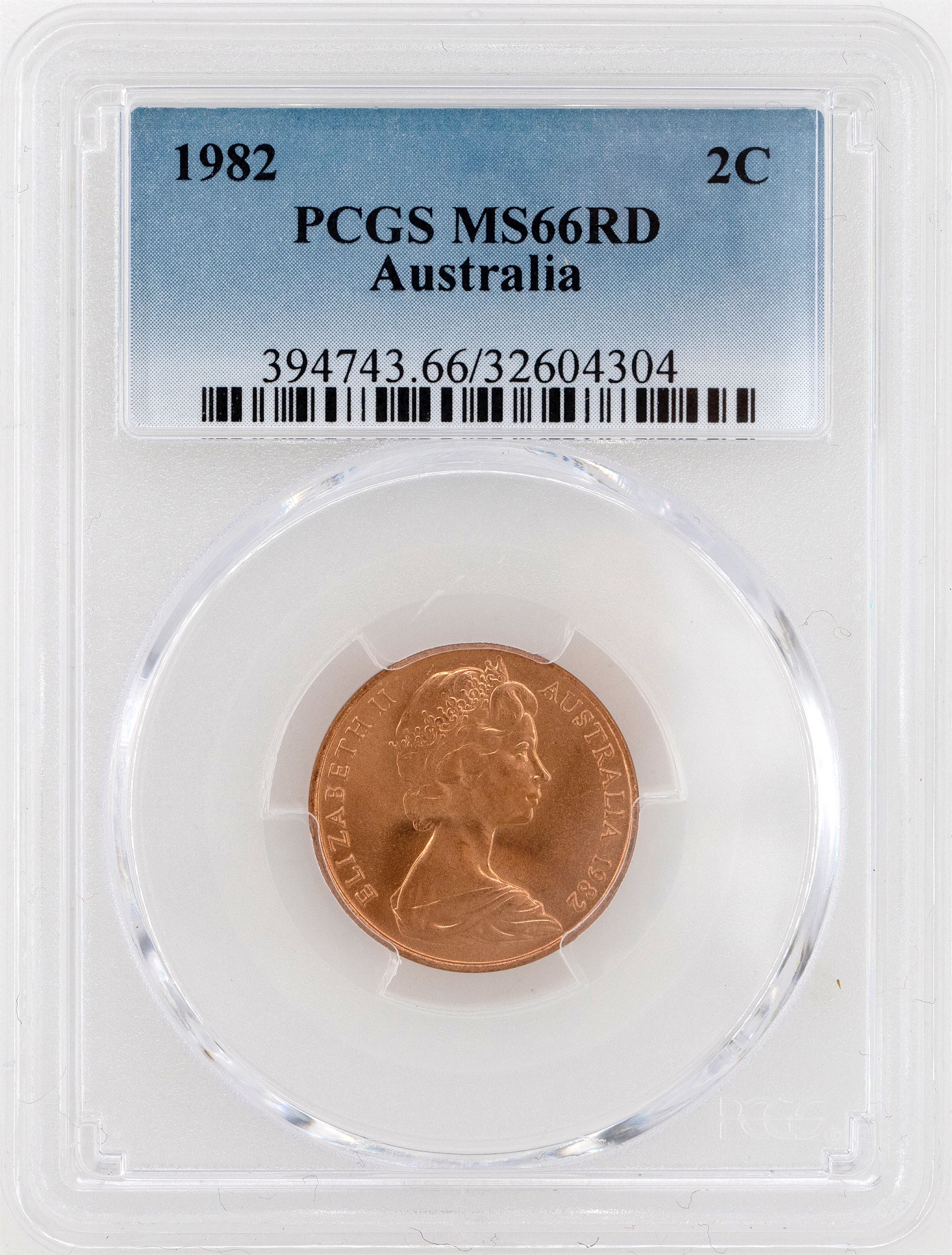 1982 Australia Two Cent, 2c PCGS - MS66RD -304