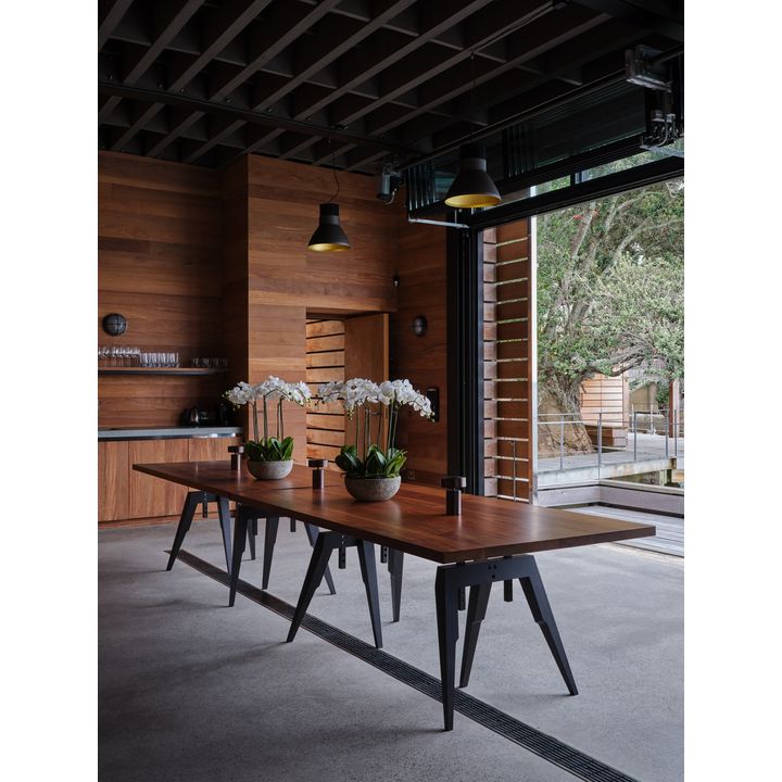Custom made walnut top dining table
