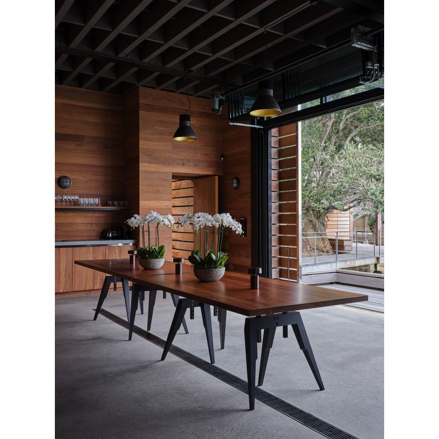 Custom made walnut top dining table