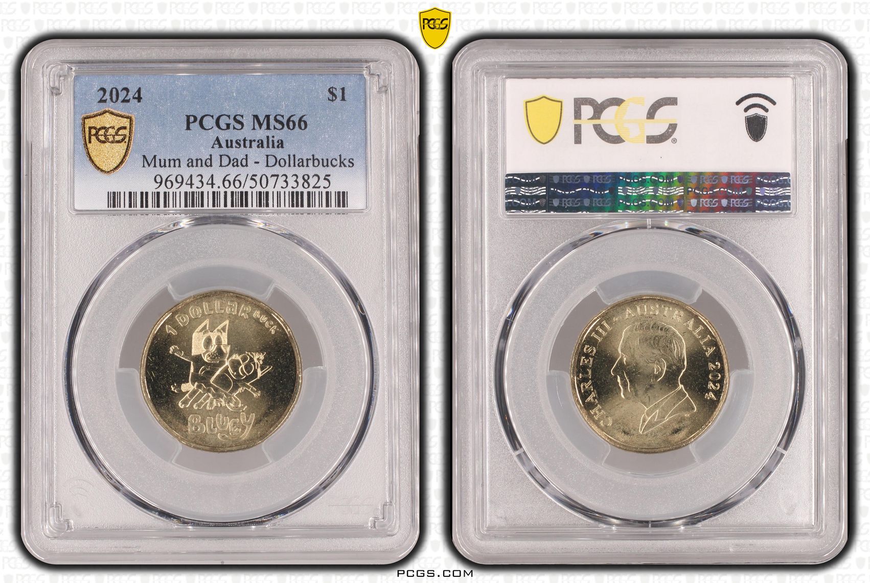 Mum and Dad - Dollarbucks POP 1/0, One Dollar, 2024, PCGS MS66