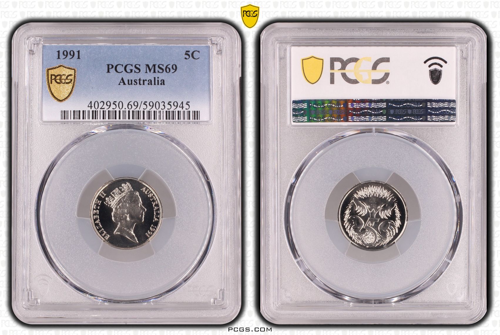 POP 6/0, Five Cent, 1991, PCGS MS69