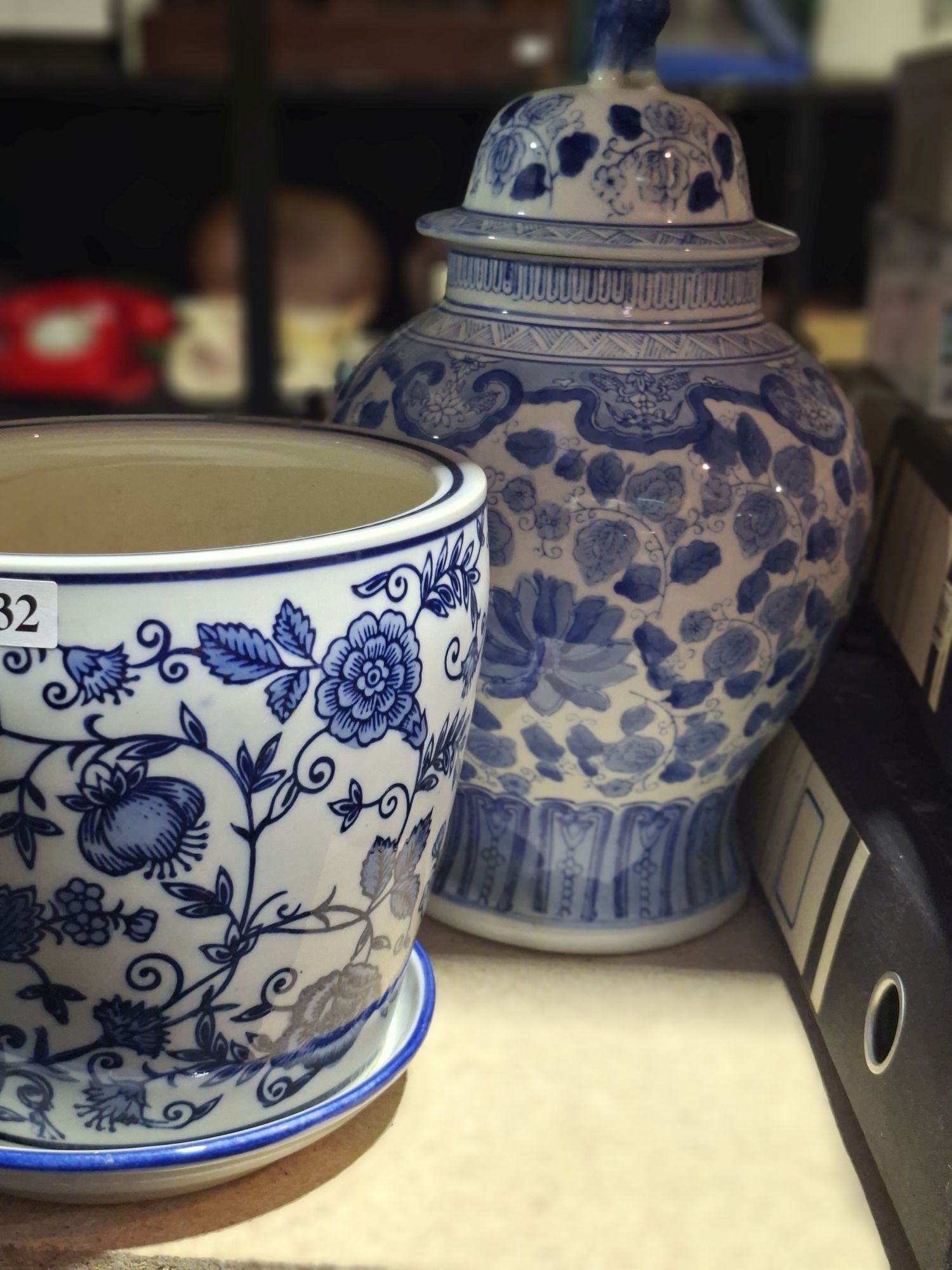 Ceramic Canister & Jardiniere