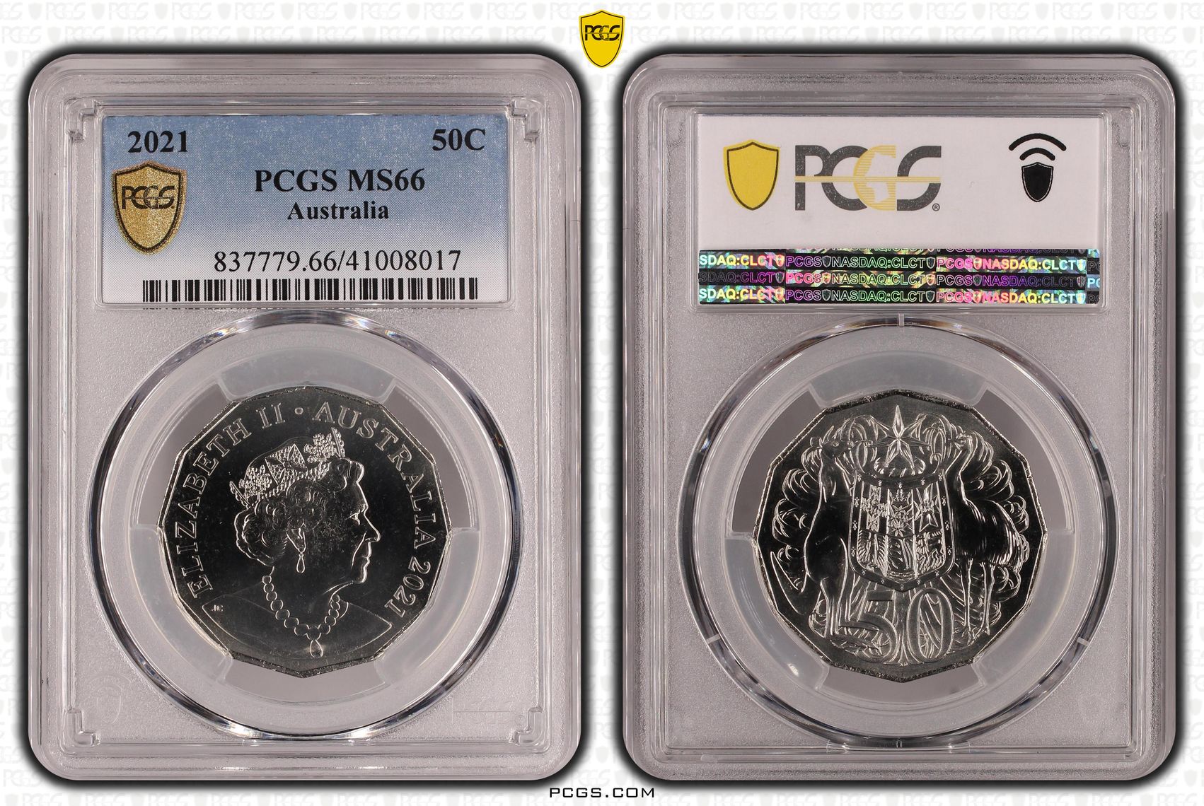 Elizabeth II, Fifty Cent, 2021, PCGS MS66