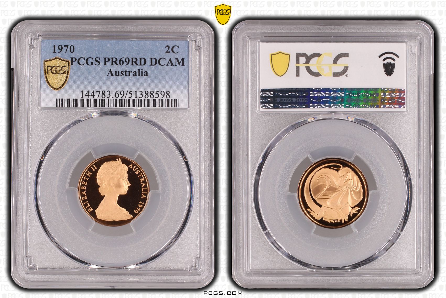 Two Cent, 1970, Pcgs Pr69dcam