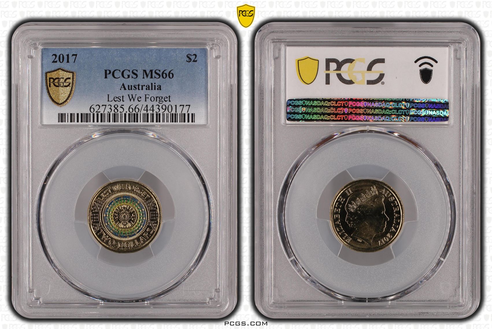 Lest We Forget, Two Dollar, 2017, PCGS MS66