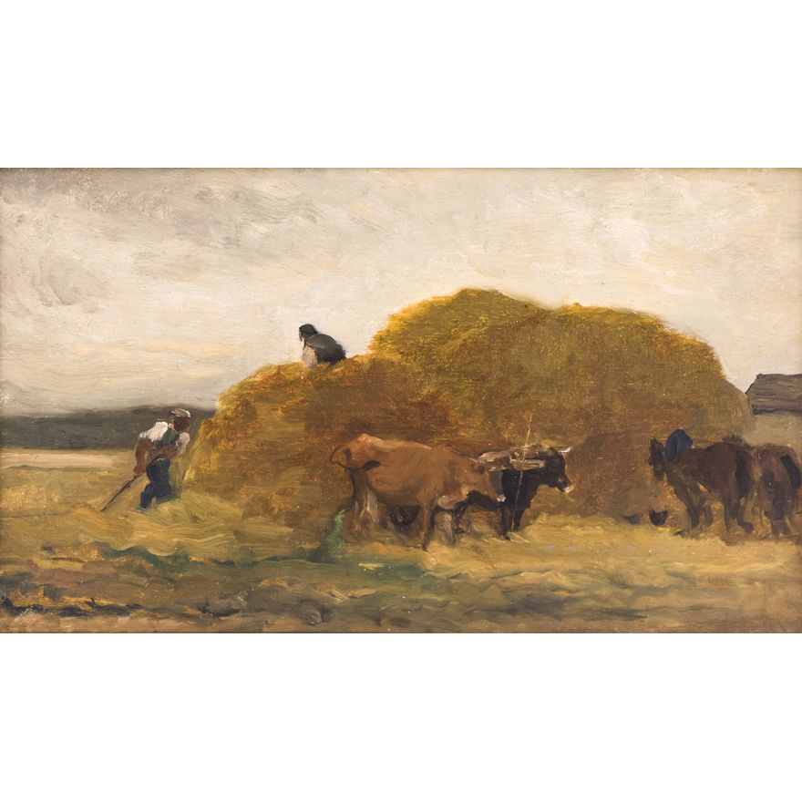 Charles Francois Daubigny ''La Fenaison'' (Haymaking) Oil