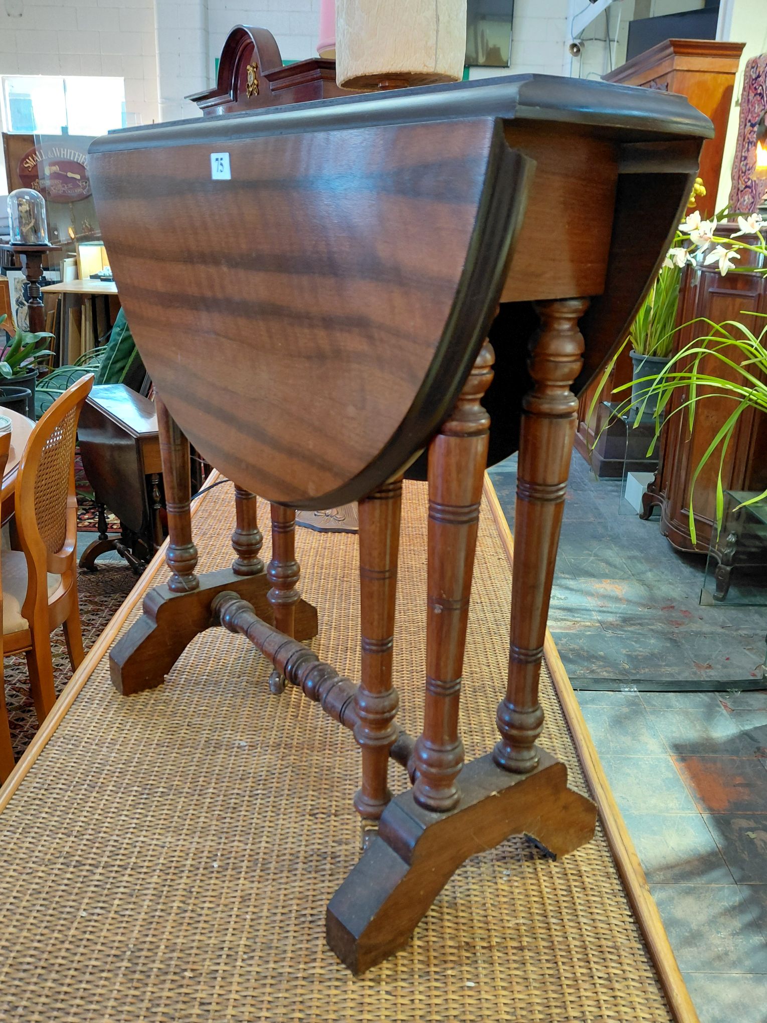 75 · EDWARDIAN WALNUT DROPSIDE TABLE