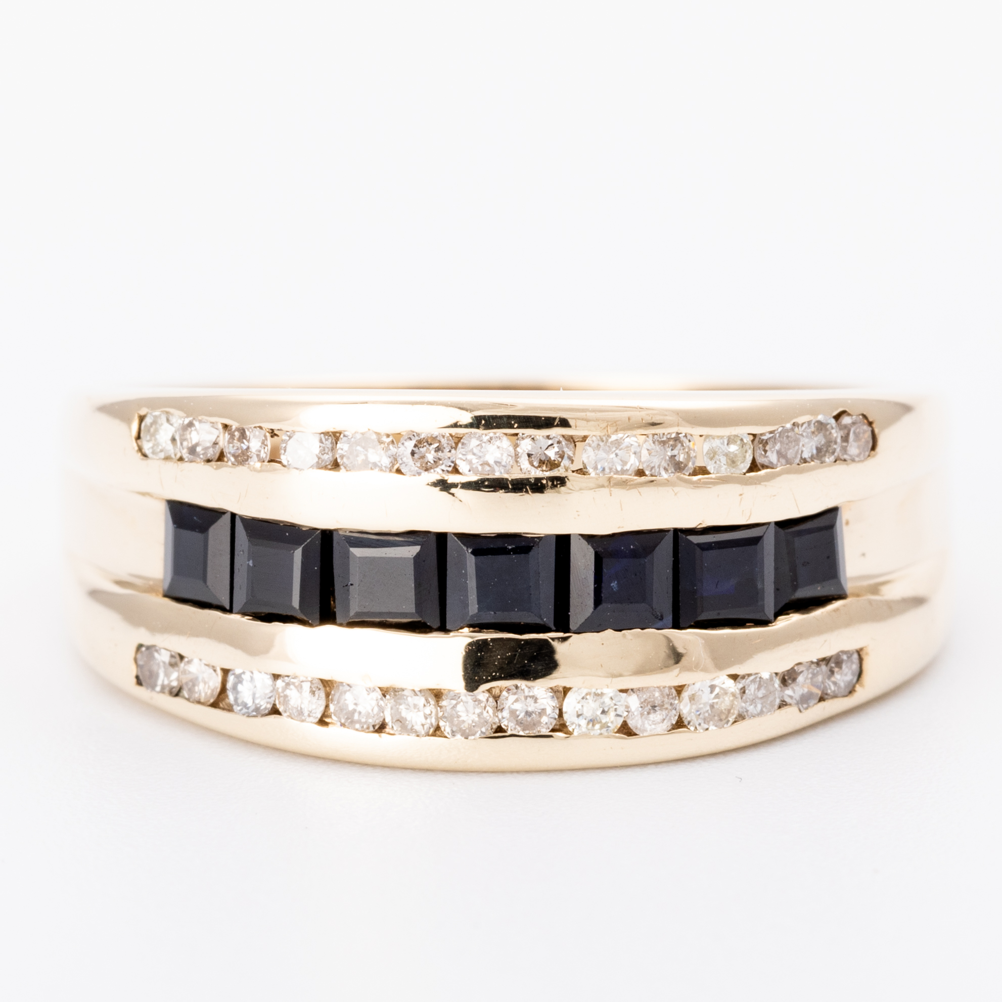 Sapphire & Diamond Band 9ct Band