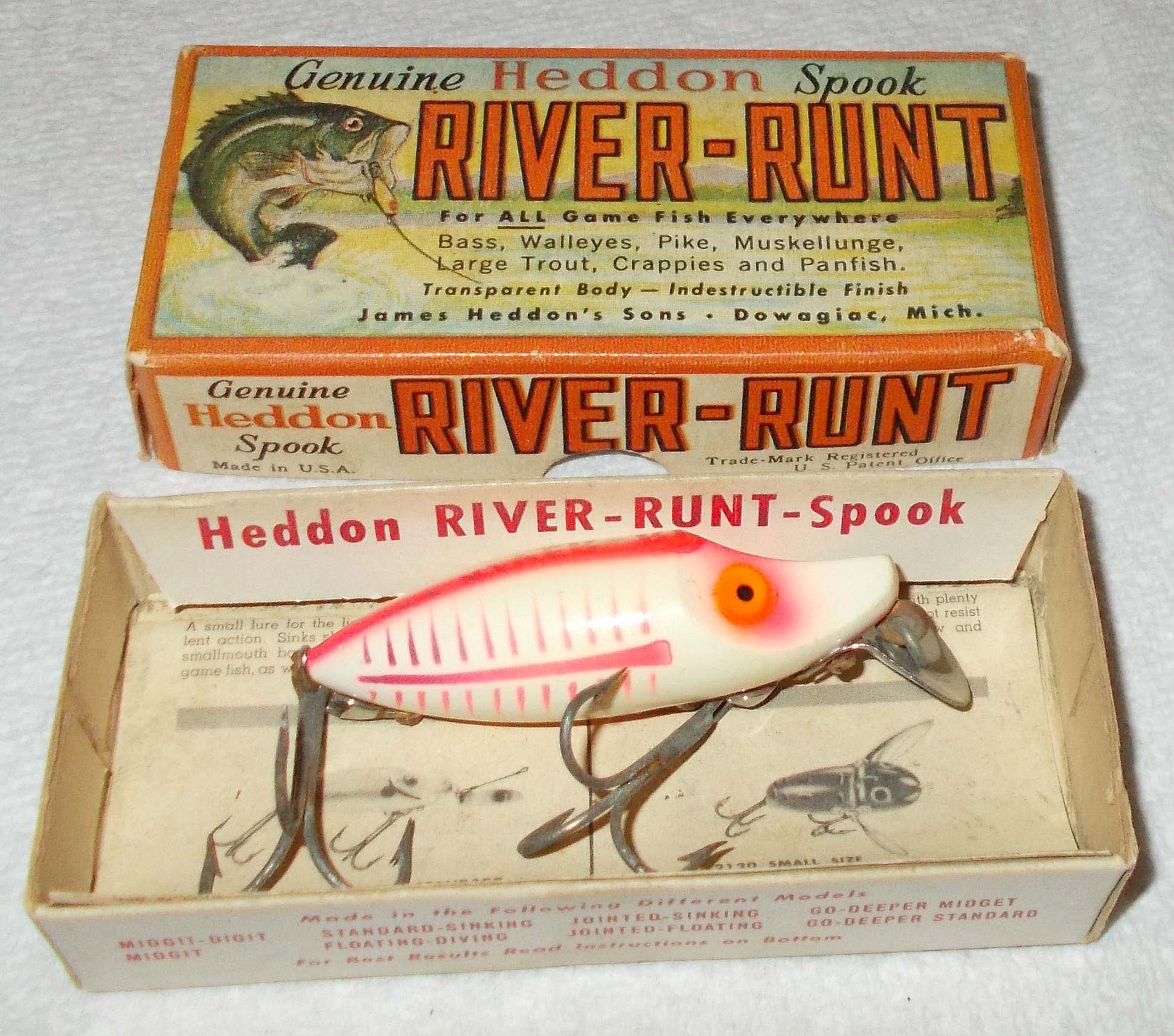 Sold at Auction: River Runt by Heddon vintage fishing lure box but