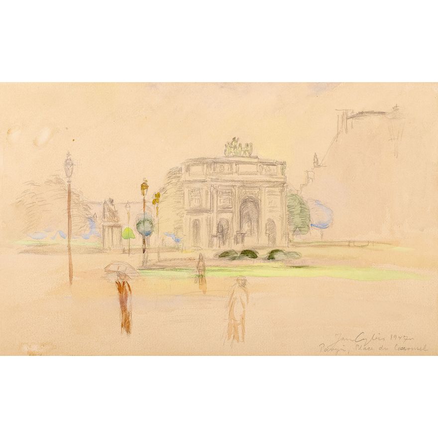 Jan Cybis | Łuk Triumfalny na Place du Carrousel w Paryżu, 1947 r.