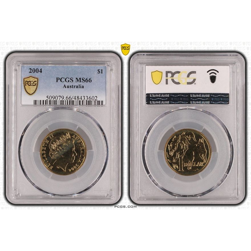 Elizabeth II, One Dollar, 2004, PCGS MS66
