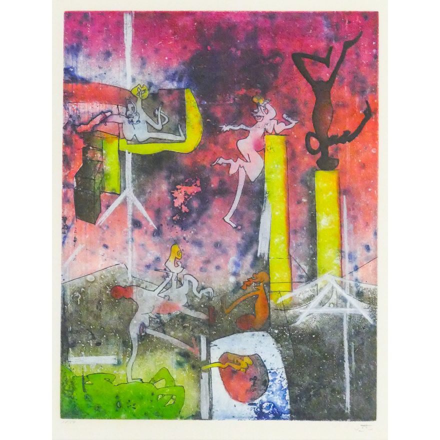 Roberto Matta ''Aquatint #2'' Color Etching & Aquatint