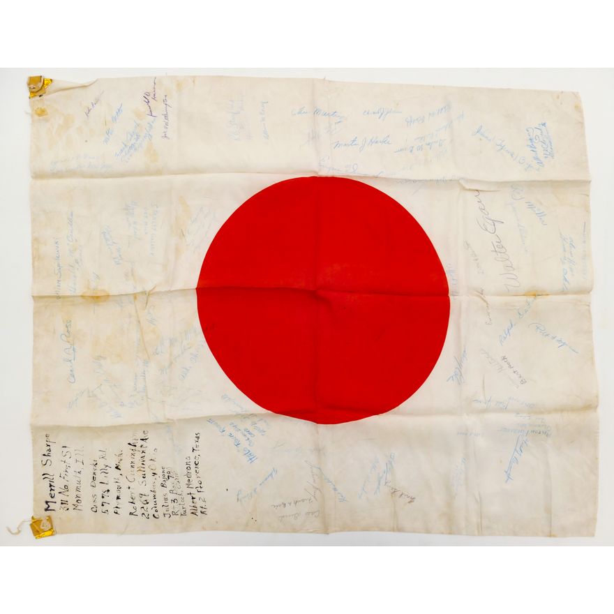 WWII Japanese Silk Blood Chit Flag with US Names