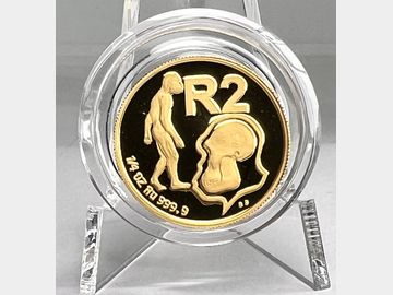 1997 SOUTH AFRICA 1/4oz GOLD PALAEONTOLOGY COMMEMORATIVE 2 RAND COIN