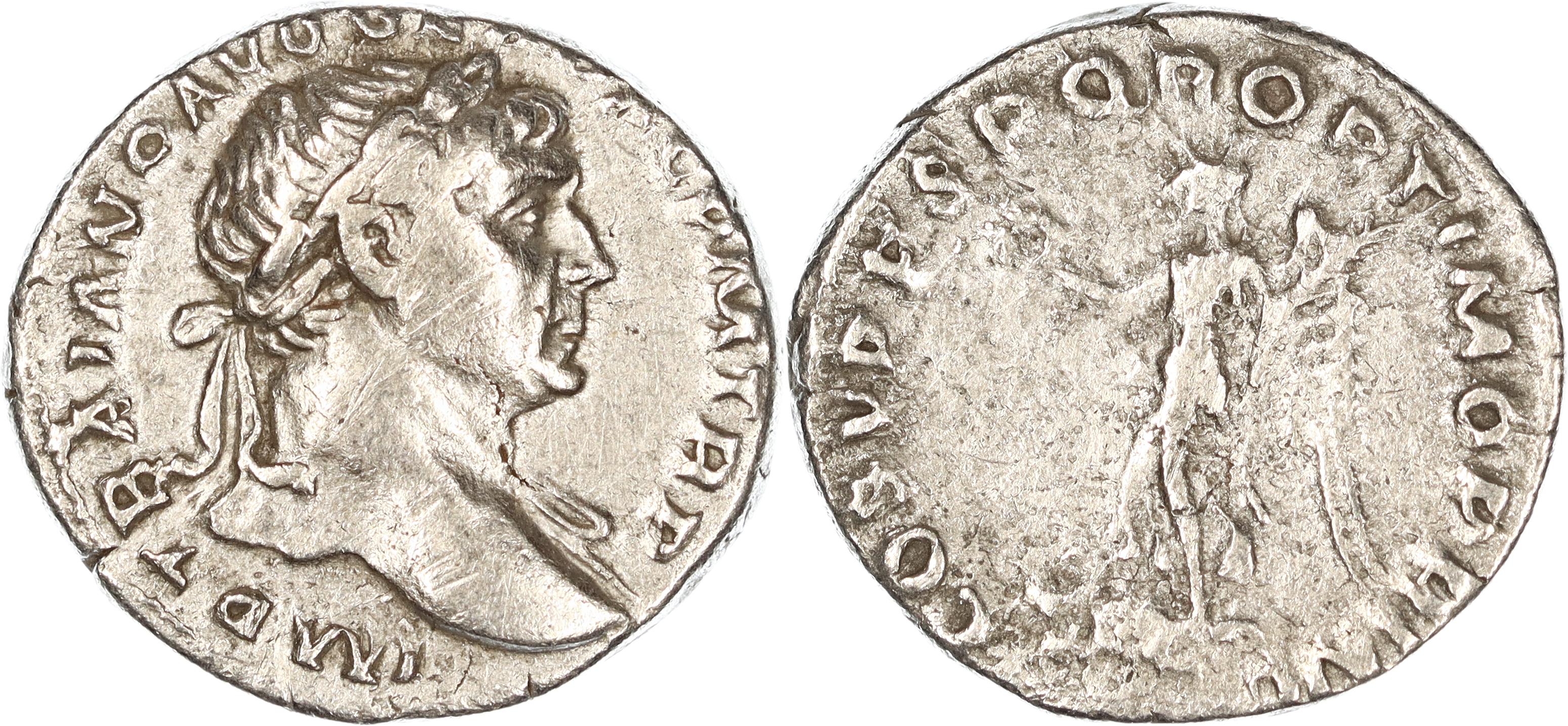 Roman Empire, Trajan, Silver Denarius, 103-111 AD, gF-aVF